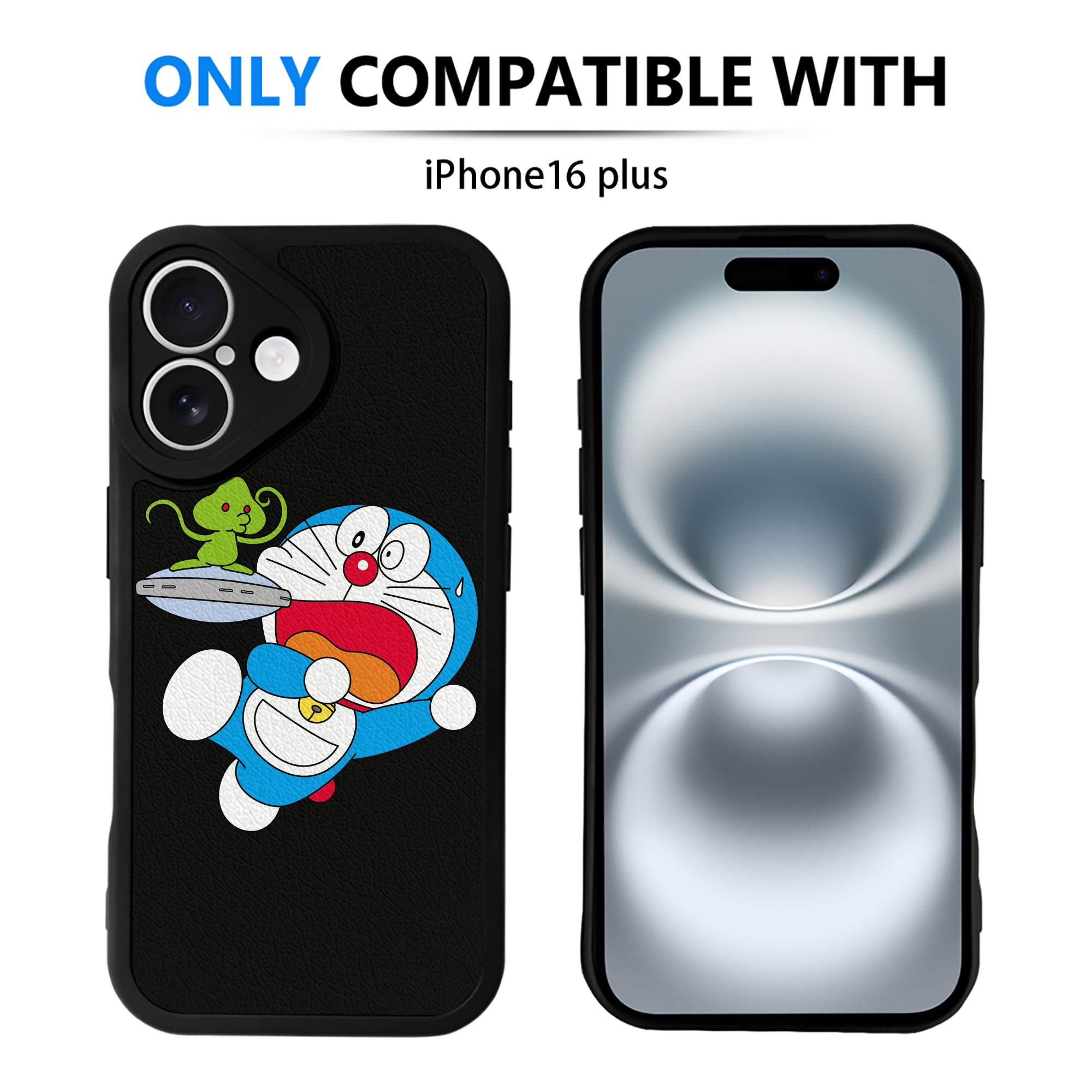 （画像用） ドラえもん Doraemon 【iPhone 16シリーズ対応】シリコンスマホケース（レザー調） 材質：シリコン
